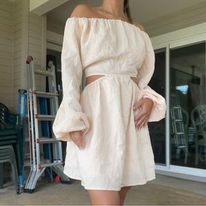 Sacks Fifth Ave Lush Brand Peach Open Back Tie Dress